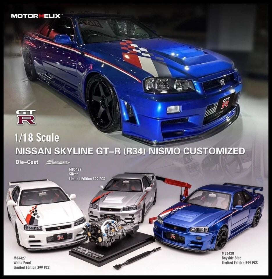 1:18 Nissan Skyline GT-R R34 Nismo CRS Livery