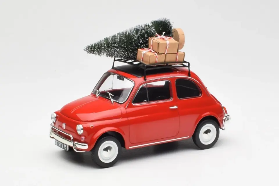 NOREV FIAT 500 L RED CHRISTMAS 1968 1:18