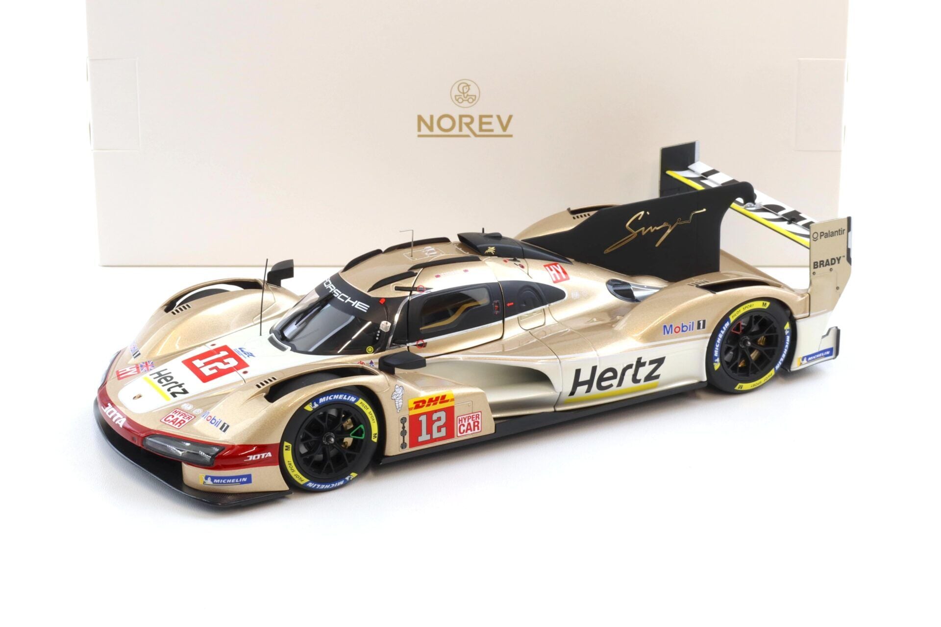1:18 Norev Porsche 963 9RD 4.6L TURBO V8 TEAM HERTZ JOTA #12 WINNER 6h SPA 2024