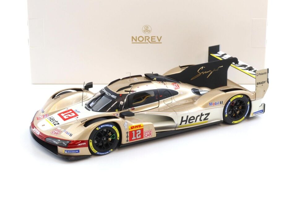 1:18 Norev Porsche 963 9RD 4.6L TURBO V8 TEAM HERTZ JOTA #12 WINNER 6h SPA 2024