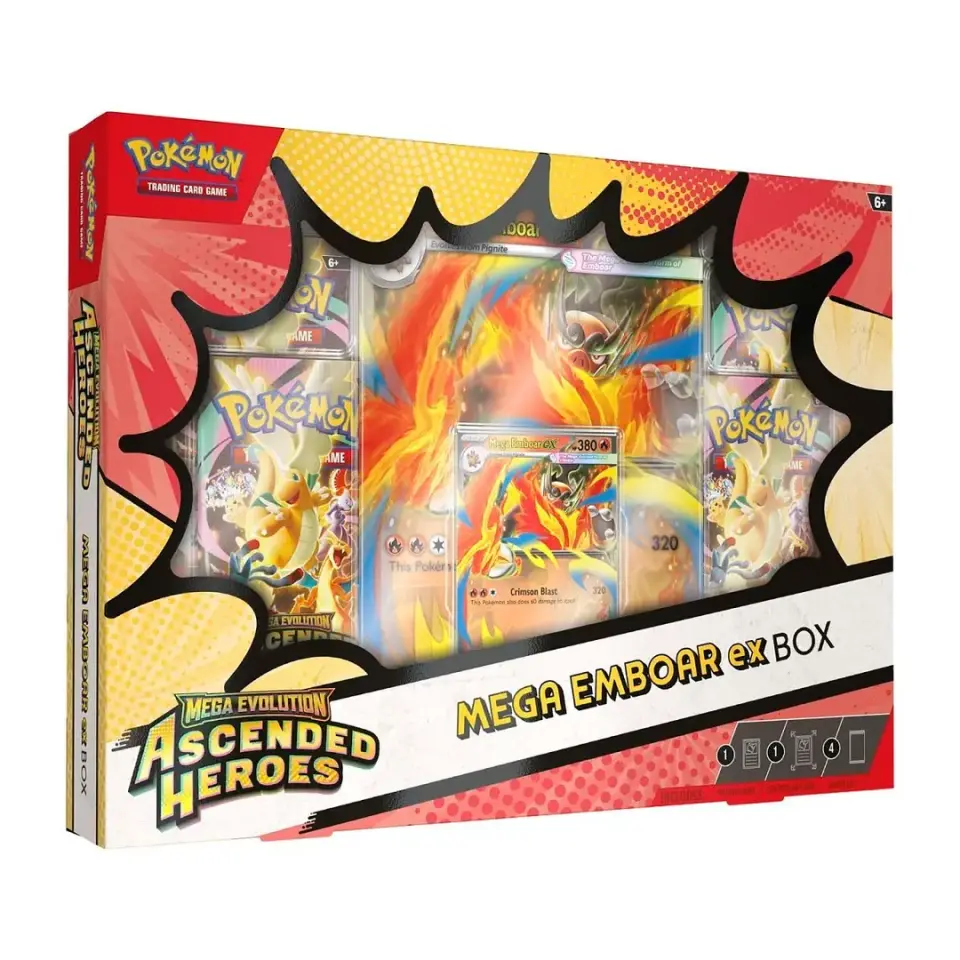 Pokémon TCG: Mega Evrim - Yükselmiş Kahramanlar Mega Emboar ex Kutusu
