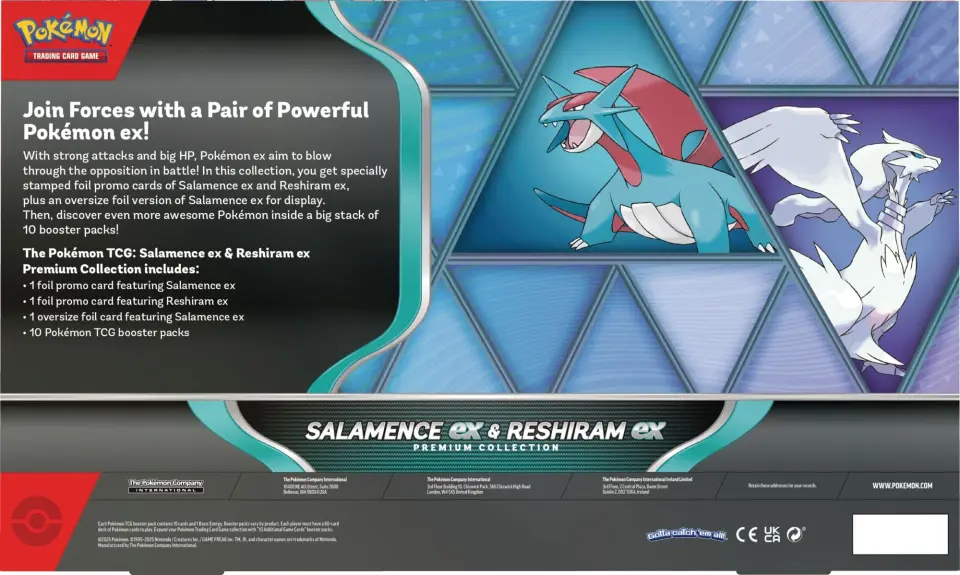 Pokémon Salamence Ex & Reshiram Ex Premium Koleksiyon Kutusu