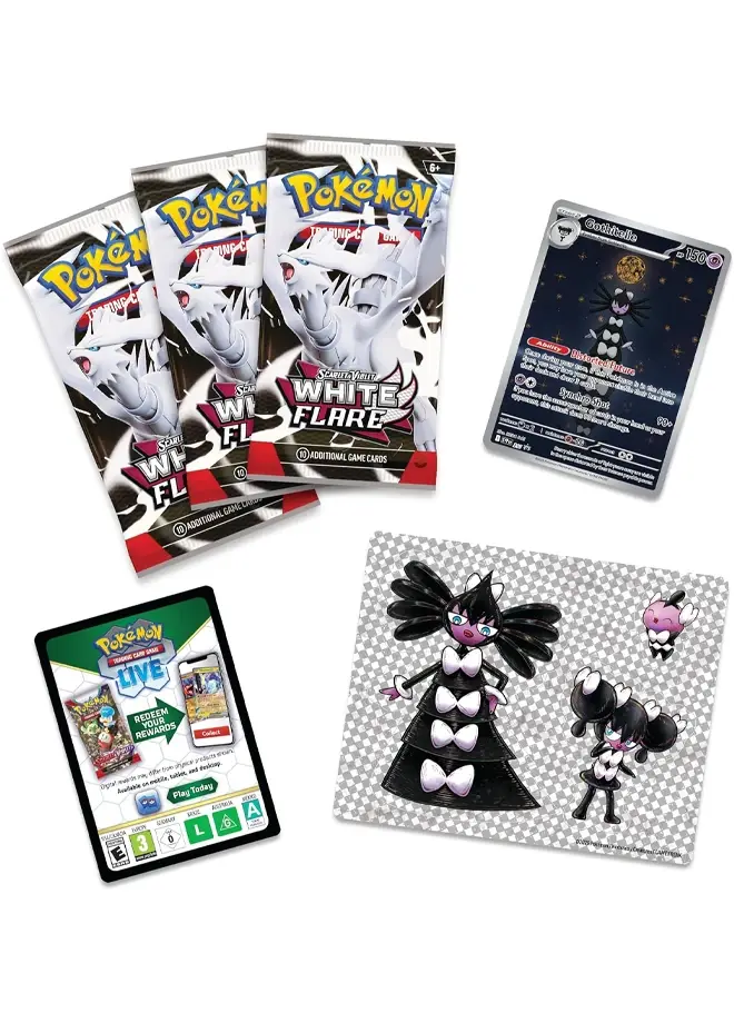 Pokémon Gothitelle Beyaz Flare Teknoloji Etiket Koleksiyonu