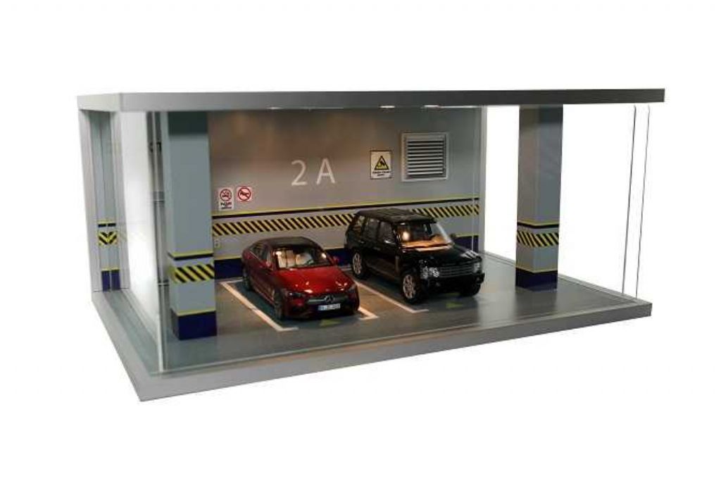 ATLANTIC CASE ILLUMINATED DIORAMA CAR PARK (30107)