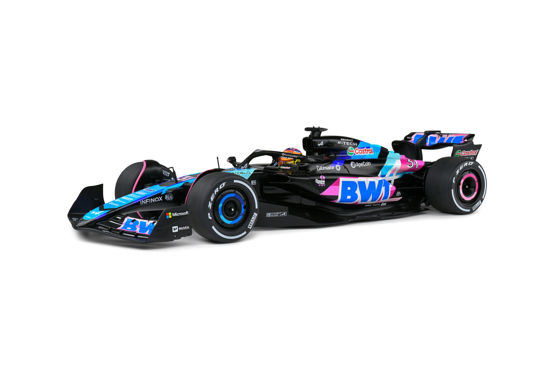 1:18 Solido BWT Alpine F1 Team Esteban Ocon Alpine A524 #31 Miami GP Formula 1 2024