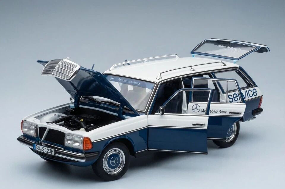 1:18 Norev 1980 Mercedes Benz 200TE SW S123 Mercedes Car Service