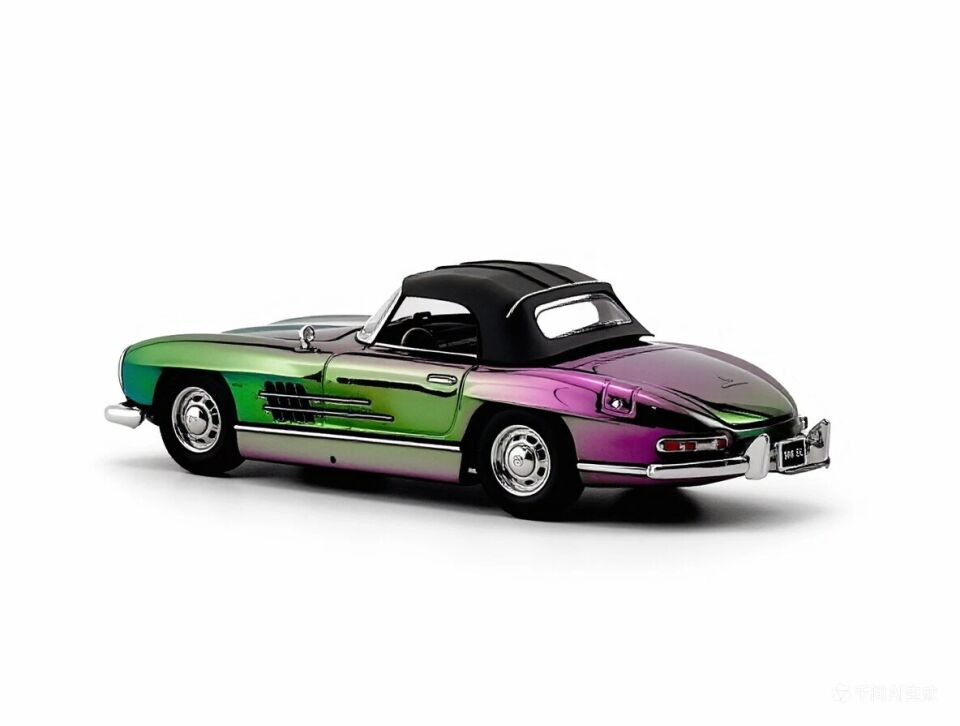 YS 1:64 Plating Purple 300SL W198 Convertible Sports Model Diecast Metal Car