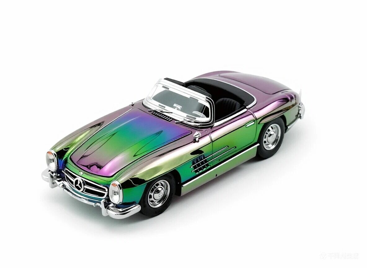 YS 1:64 Plating Purple 300SL W198 Convertible Sports Model Diecast Metal Car