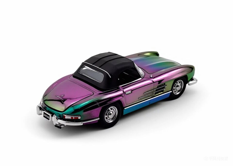 YS 1:64 Plating Purple 300SL W198 Convertible Sports Model Diecast Metal Car