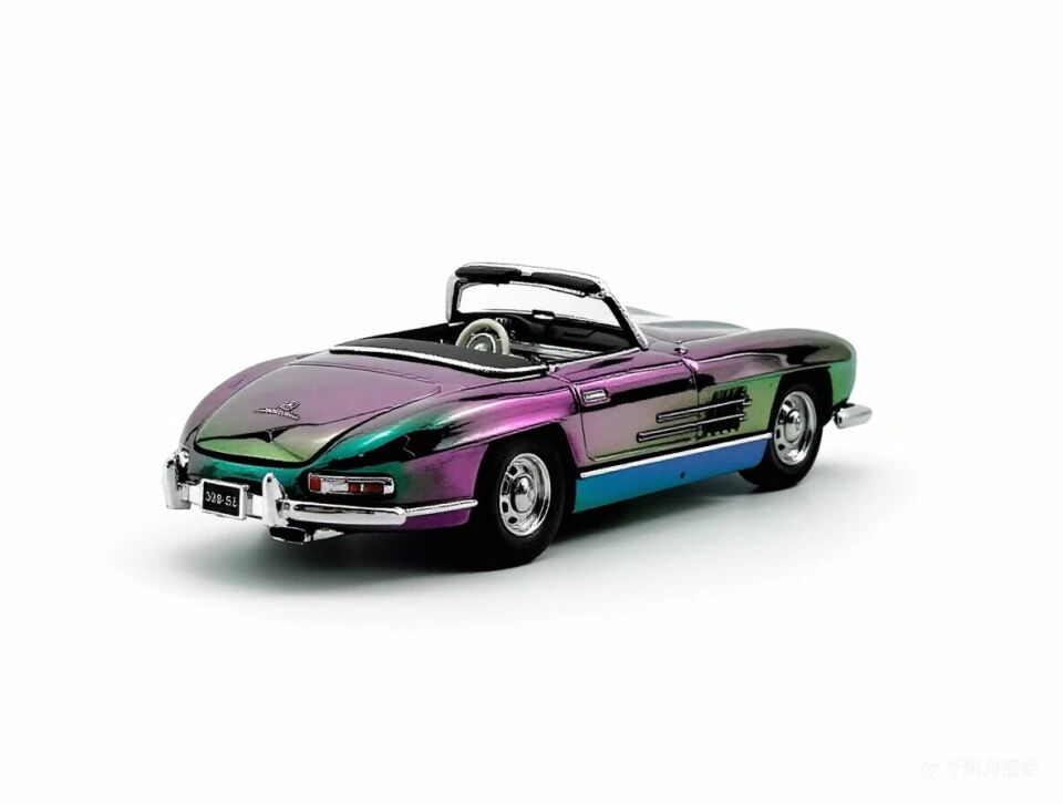 YS 1:64 Plating Purple 300SL W198 Convertible Sports Model Diecast Metal Car