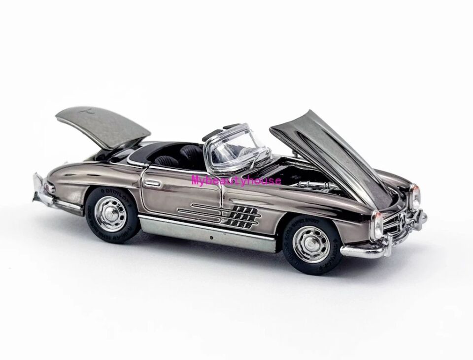 YS 1:64 Plating Gray 300SL W198 Convertible Sports Model Diecast Metal Car