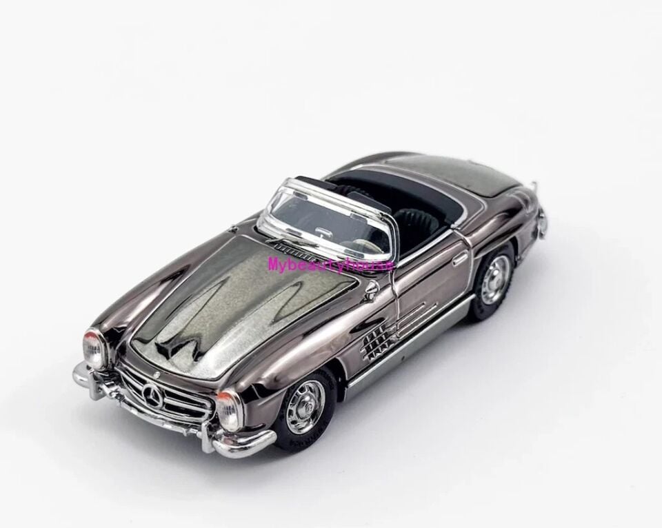 YS 1:64 Plating Gray 300SL W198 Convertible Sports Model Diecast Metal Car