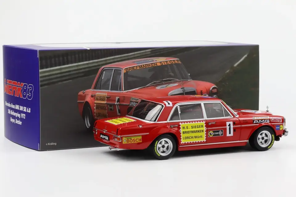 WERK83 MERCEDES-BENZ 300 SEL 6.8 #1 HEYER, BETZLER 24h NURBURING 1972 1:18