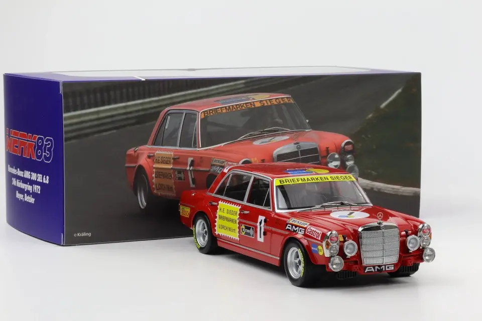 WERK83 MERCEDES-BENZ 300 SEL 6.8 #1 HEYER, BETZLER 24h NURBURING 1972 1:18