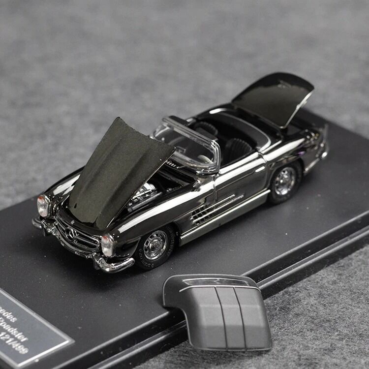 YS 1:64 Plating Gray 300SL W198 Convertible Sports Model Diecast Metal Car
