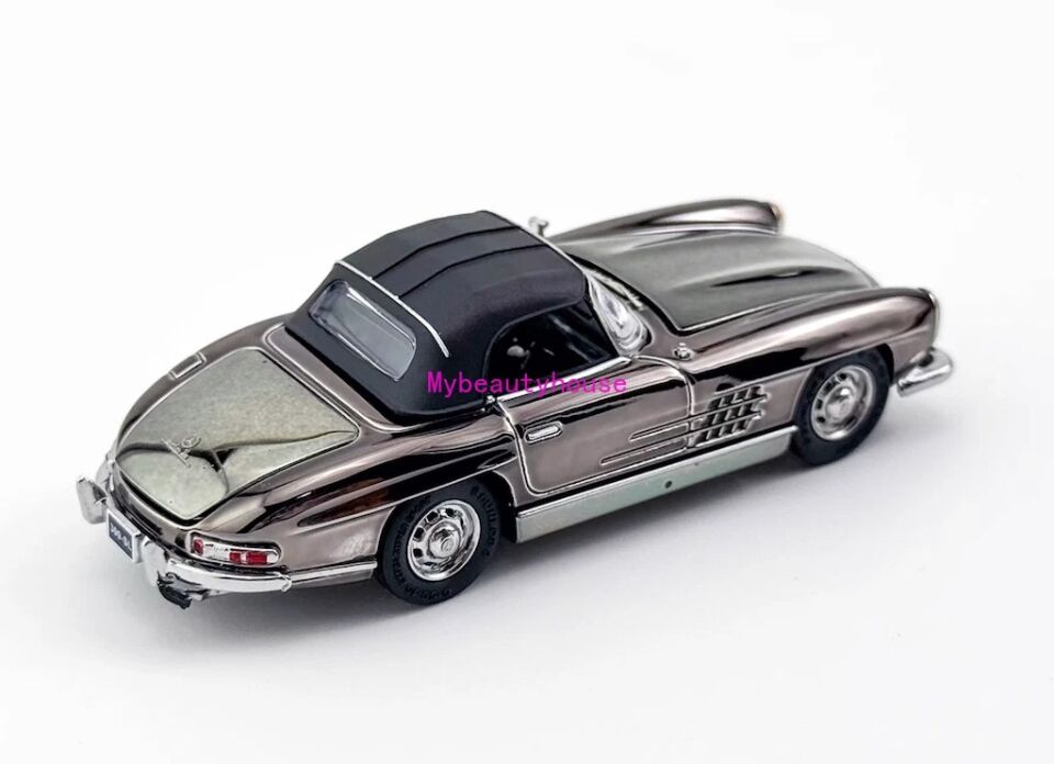 YS 1:64 Plating Gray 300SL W198 Convertible Sports Model Diecast Metal Car
