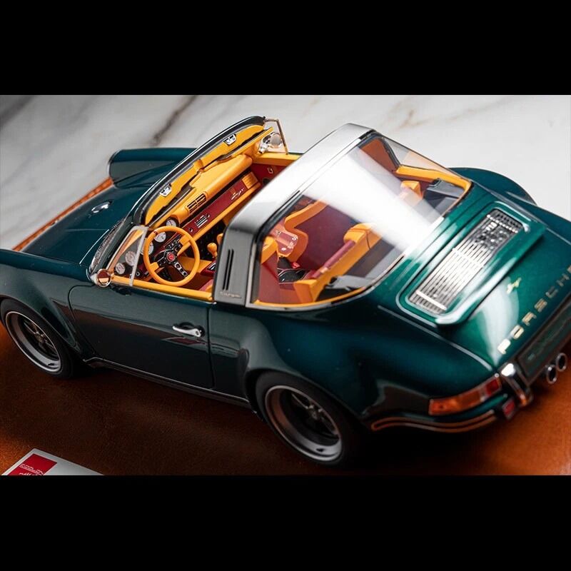 Make Up  1:18 Porsche Singer 911 964 Targa Resin Car Model Metallic Green