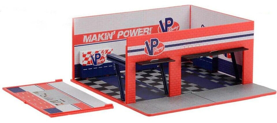 GreenLight 1:64 Mechanic's Corner Series 10 - Weekend Workshop - VP Racing Fuels Garage Solid Pack