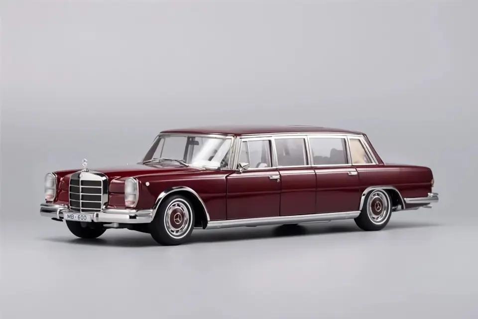 NZG MERCEDES-BENZ 600 PULLMAN DUNKELROT DARK RED 1:18