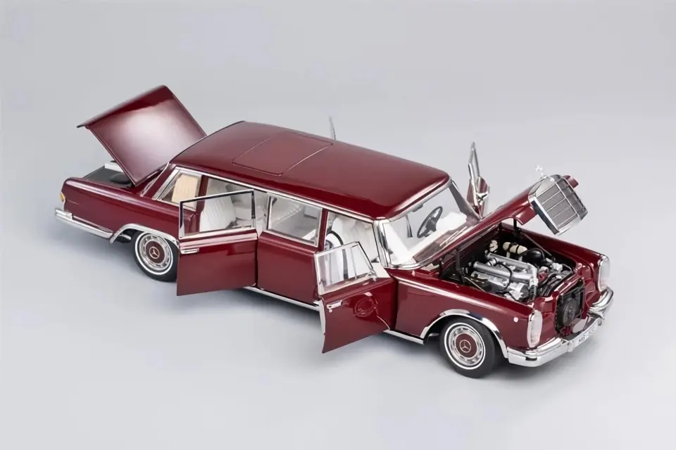 NZG MERCEDES-BENZ 600 PULLMAN DUNKELROT DARK RED 1:18