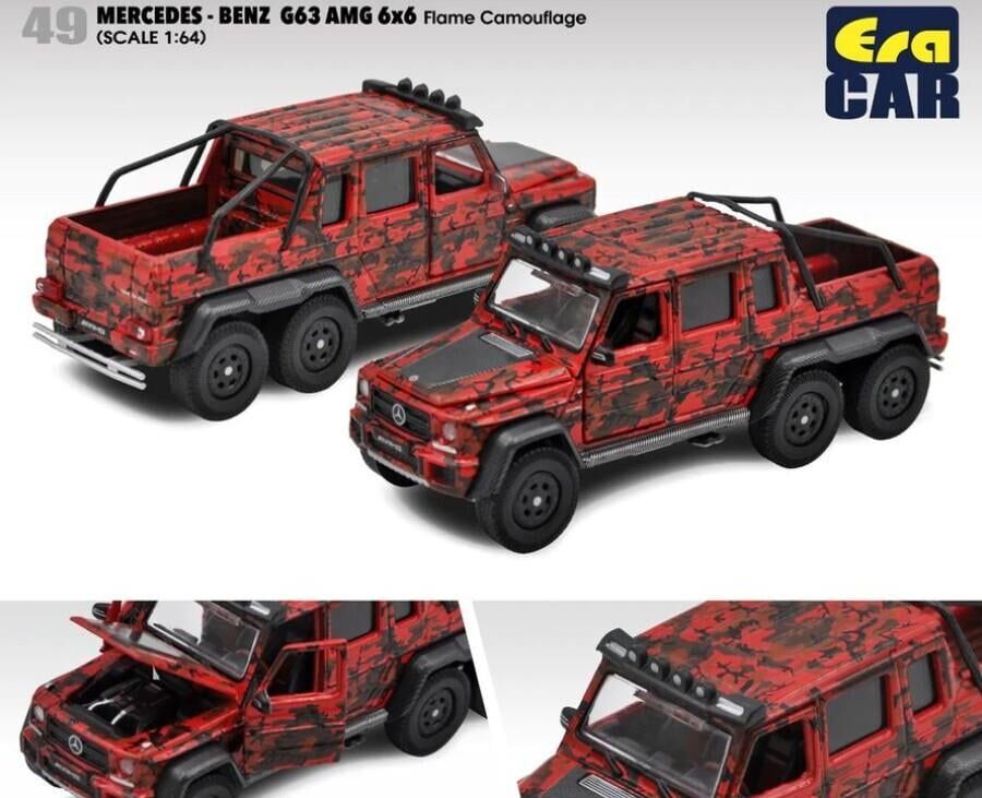 ERA CAR MERCEDES-BENZ G63 AMG 6x6 Flame Camouflage Red