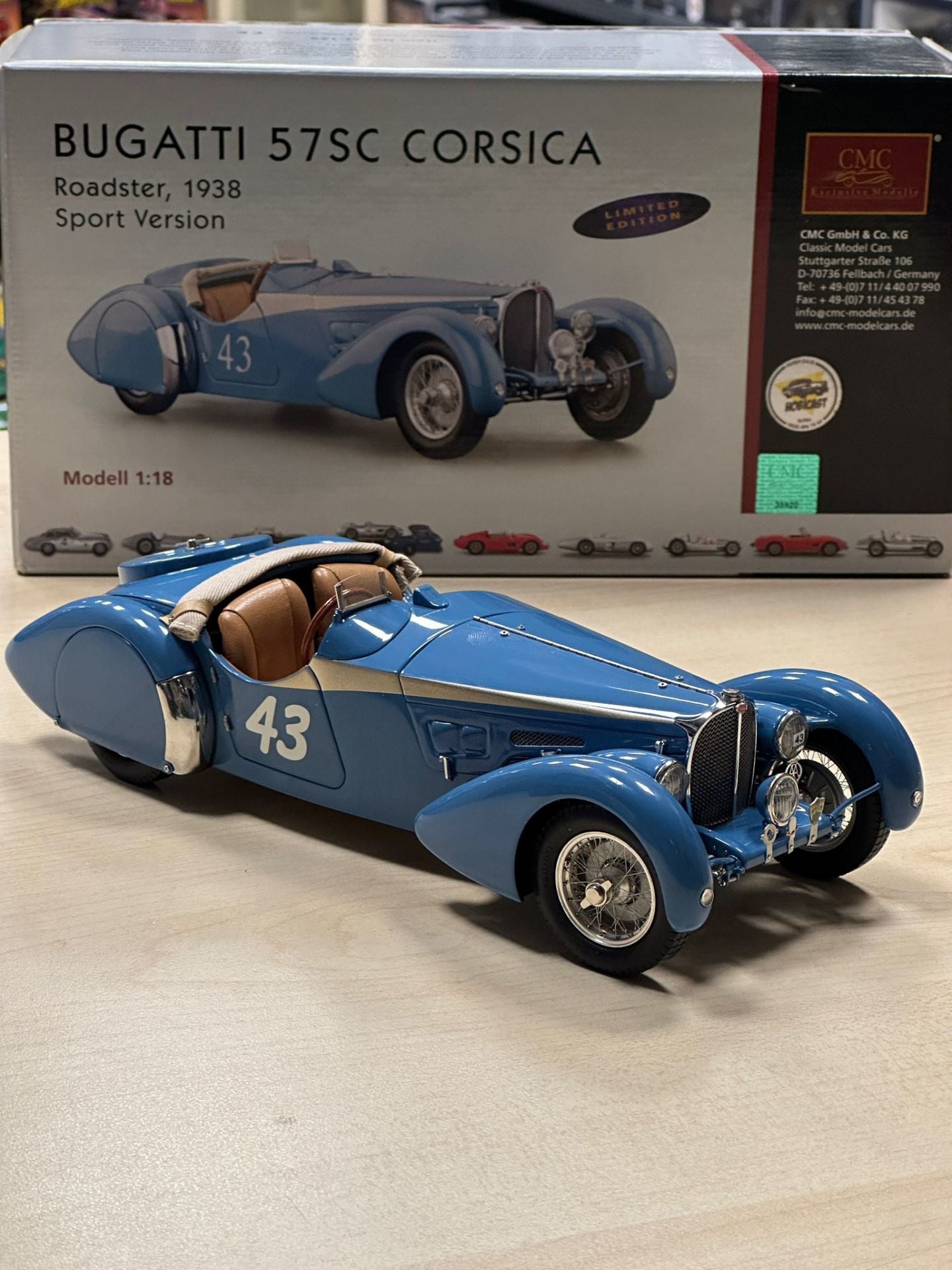 CMC BUGATTI 57SC CORSICA 1938 LIMITED EDITION M-129 1:18