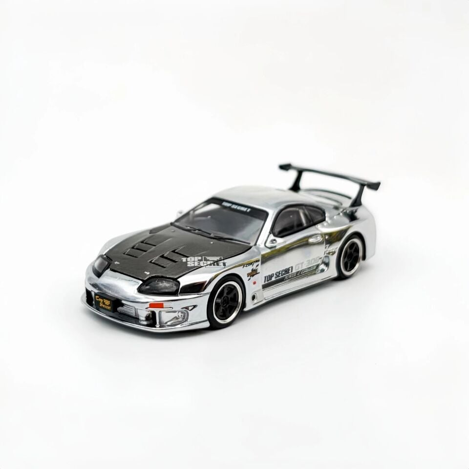 POPRACE PR64-325 1/64 TOP SECRET GT300 SUPRA TOYOTA POP RACE YENİ GÜMÜŞ KROM