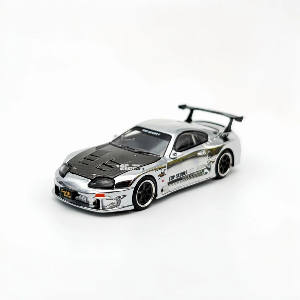 POPRACE PR64-325 1/64 TOP SECRET GT300 SUPRA TOYOTA POP RACE YENİ GÜMÜŞ KROM