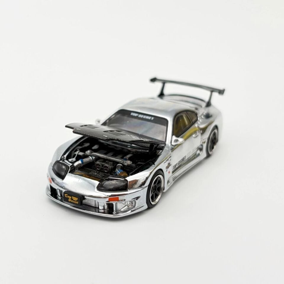 POPRACE PR64-325 1/64 TOP SECRET GT300 SUPRA TOYOTA POP RACE YENİ GÜMÜŞ KROM