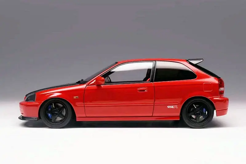 1:18 HONDA CIVIC TYPE R (EK9) -- RED W/BLACK CARBON FIBRE -- MOTORHELIX