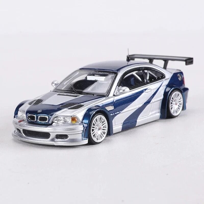 MJ Model 1:64 BMW M3 E46 GTR Alloy Car with Opening Hood