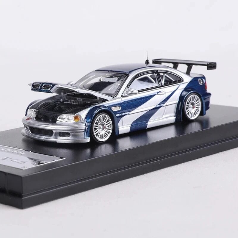 MJ Model 1:64 BMW M3 E46 GTR Alloy Car with Opening Hood