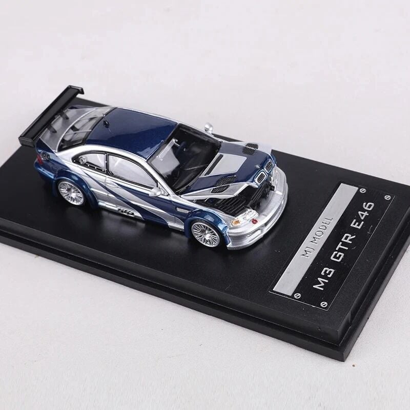 MJ Model 1:64 BMW M3 E46 GTR Alloy Car with Opening Hood