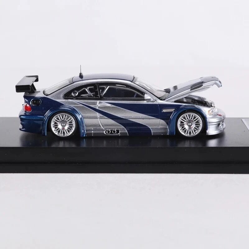 MJ Model 1:64 BMW M3 E46 GTR Alloy Car with Opening Hood