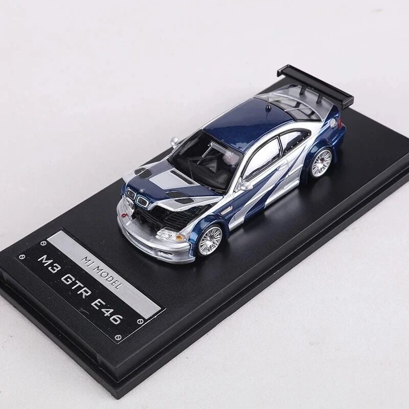 MJ Model 1:64 BMW M3 E46 GTR Alloy Car with Opening Hood