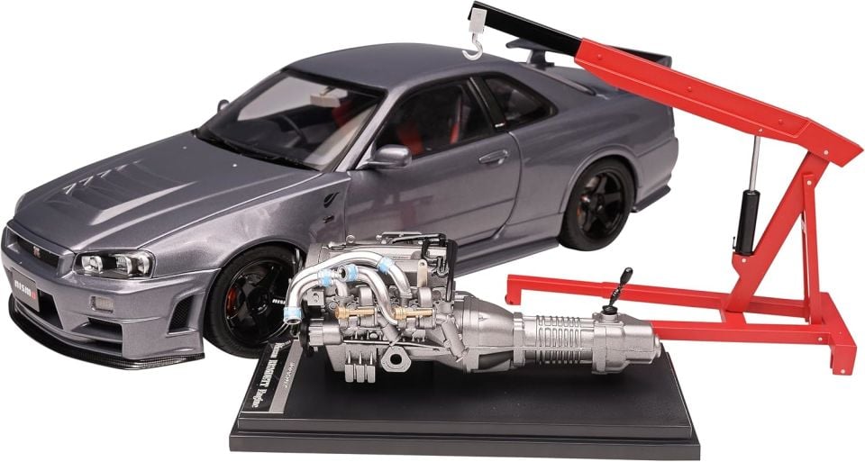 MOTORHELIX NISSAN SKYLINE GT-R (R34) NISMO CRS VER. GUN METALLIC 1:18 (M83409)