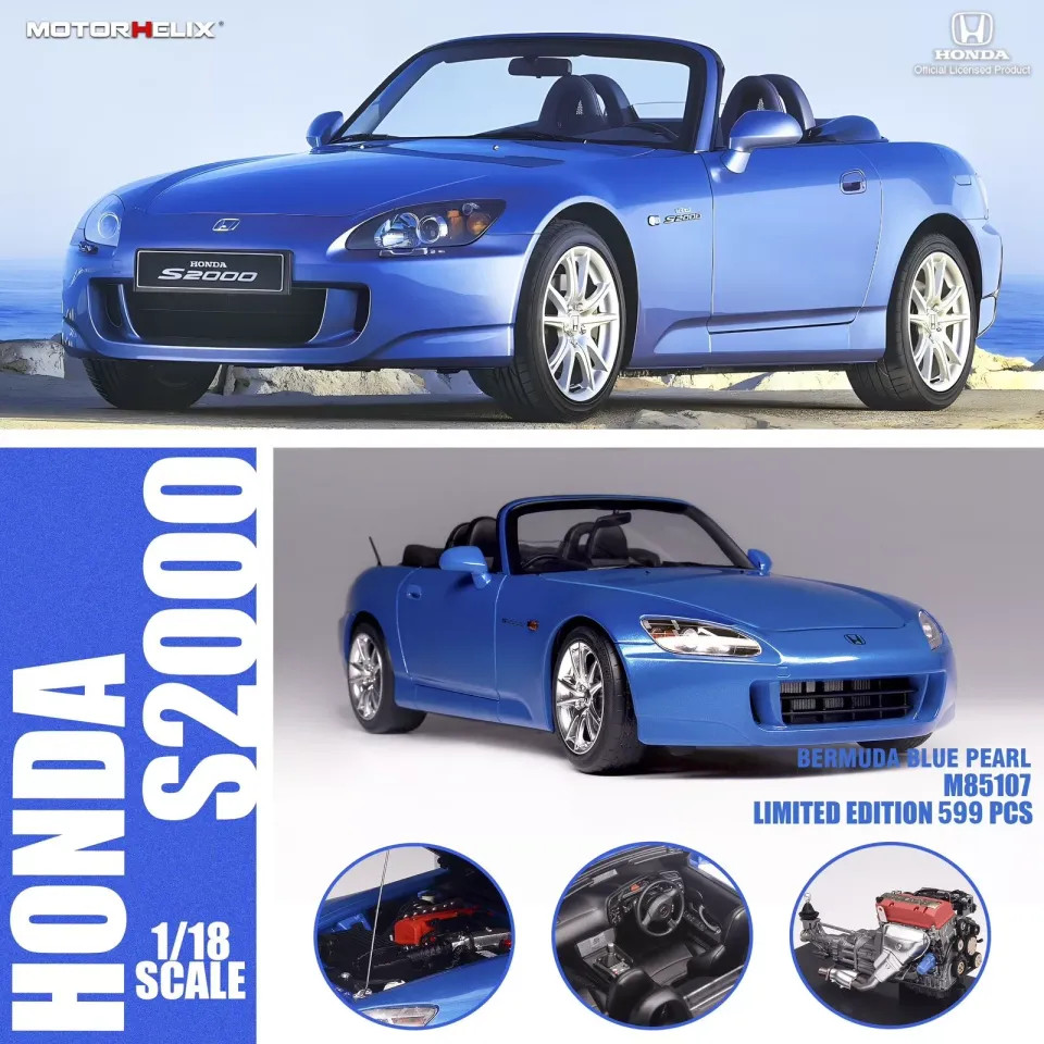 1:18 Motorhelix Honda S2000 (AP2) SPIDER WITH ENGINE AND Crane ACCESSORIES