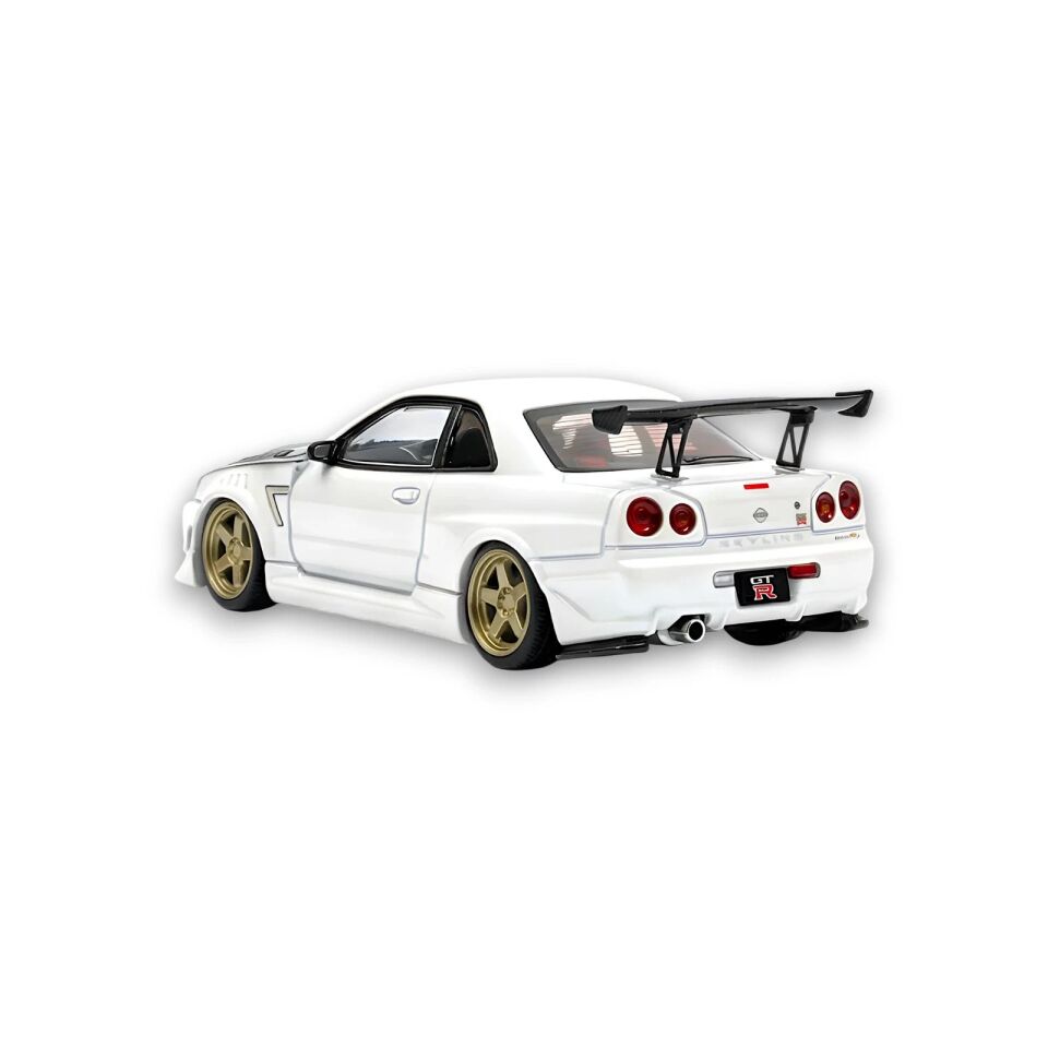 404 ERROR Nissan Skyline R34 Modified - Pearl White Carbon Hood 1:64 (199 LİMİTED)