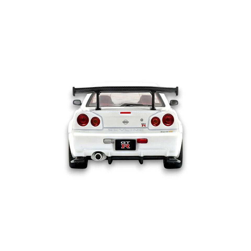 404 ERROR Nissan Skyline R34 Modified - Pearl White Carbon Hood 1:64 (199 LİMİTED)