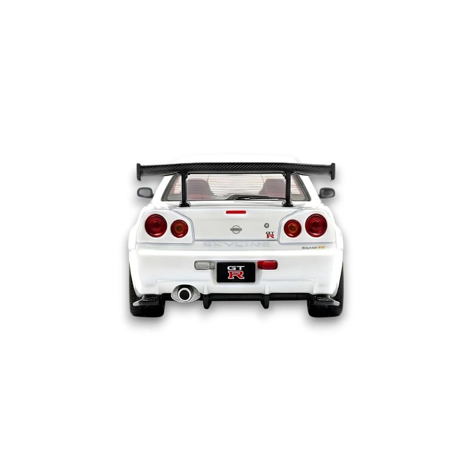 404 ERROR Nissan Skyline R34 Modified - Pearl White Carbon Hood 1:64 (199 LİMİTED)