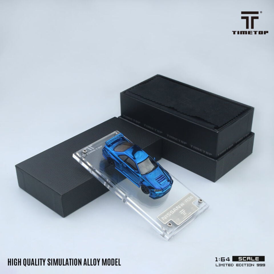 Time Top 1:64 Nissan GTRR34 - Chrome Blue TT643437