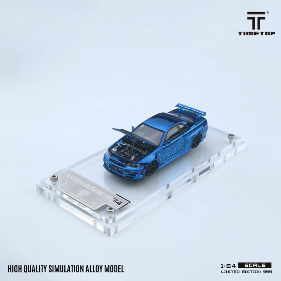 Time Top 1:64 Nissan GTRR34 - Chrome Blue TT643437