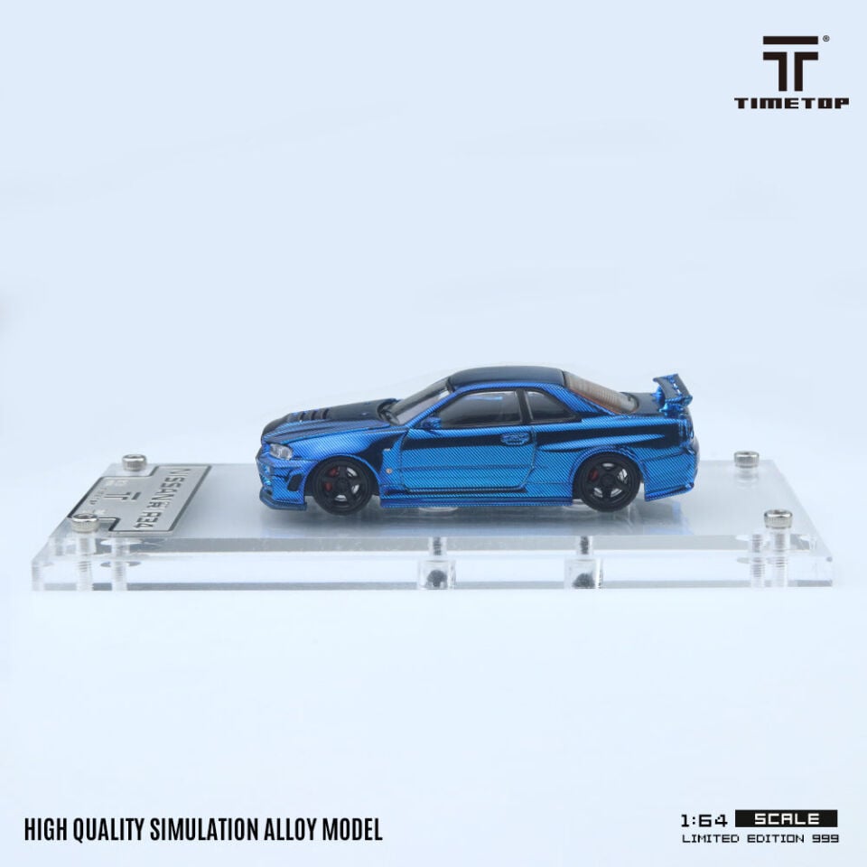 Time Top 1:64 Nissan GTRR34 - Chrome Blue TT643437