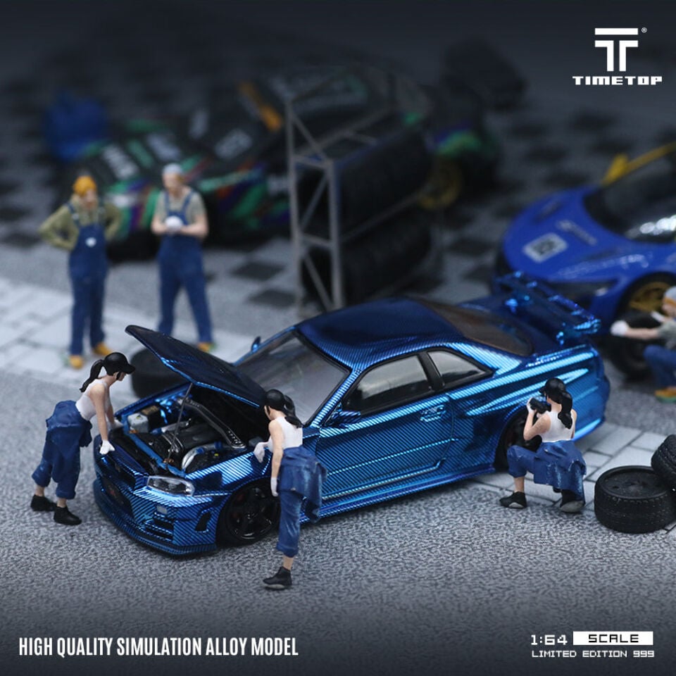 Time Top 1:64 Nissan GTRR34 - Chrome Blue TT643437