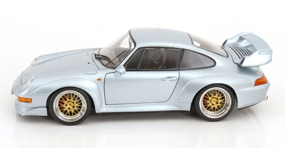 KK Scale 1:12 PORSCHE 911 (993) GT2 BBS RIMS POLAR SILVER 1996