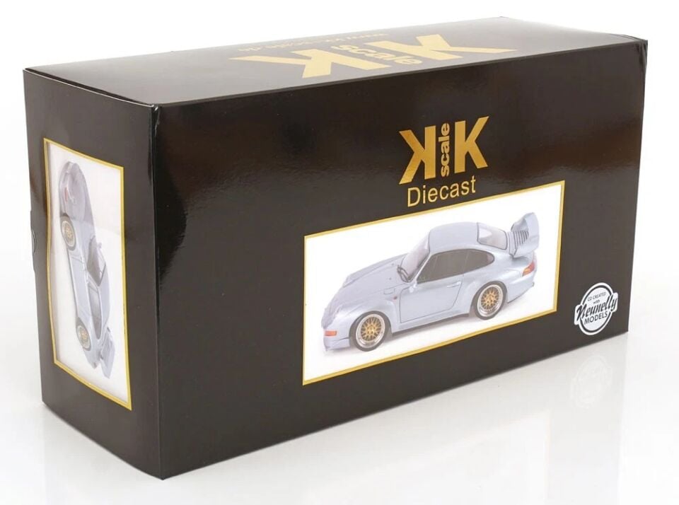 KK Scale 1:12 PORSCHE 911 (993) GT2 BBS RIMS POLAR SILVER 1996