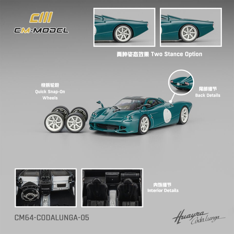 CMmodel 1:64 Pagani Codalunga Long Tail Green
