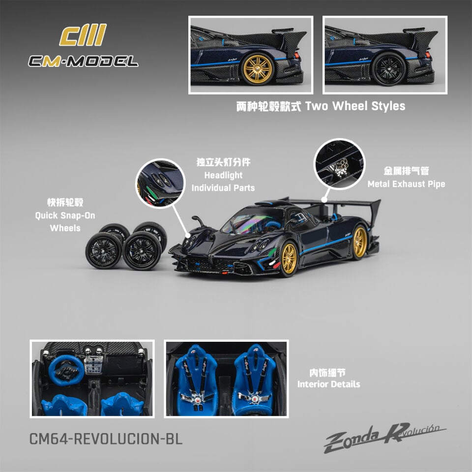 CMModel 1:64 Pagani Zonda REV Metallic Blue BL