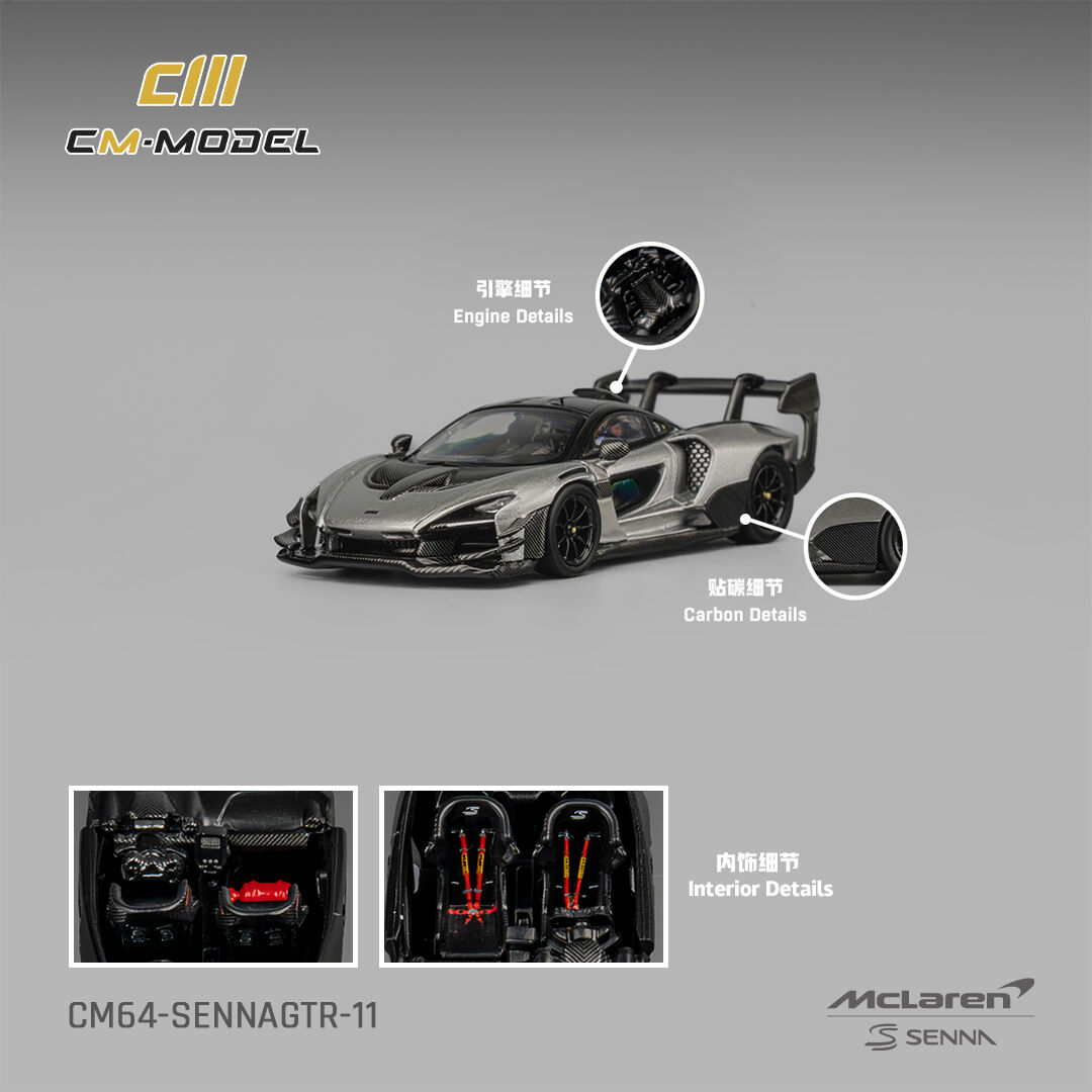 CMmodel 1:64 Mclaren Senna GTRMetallic Silver Gray