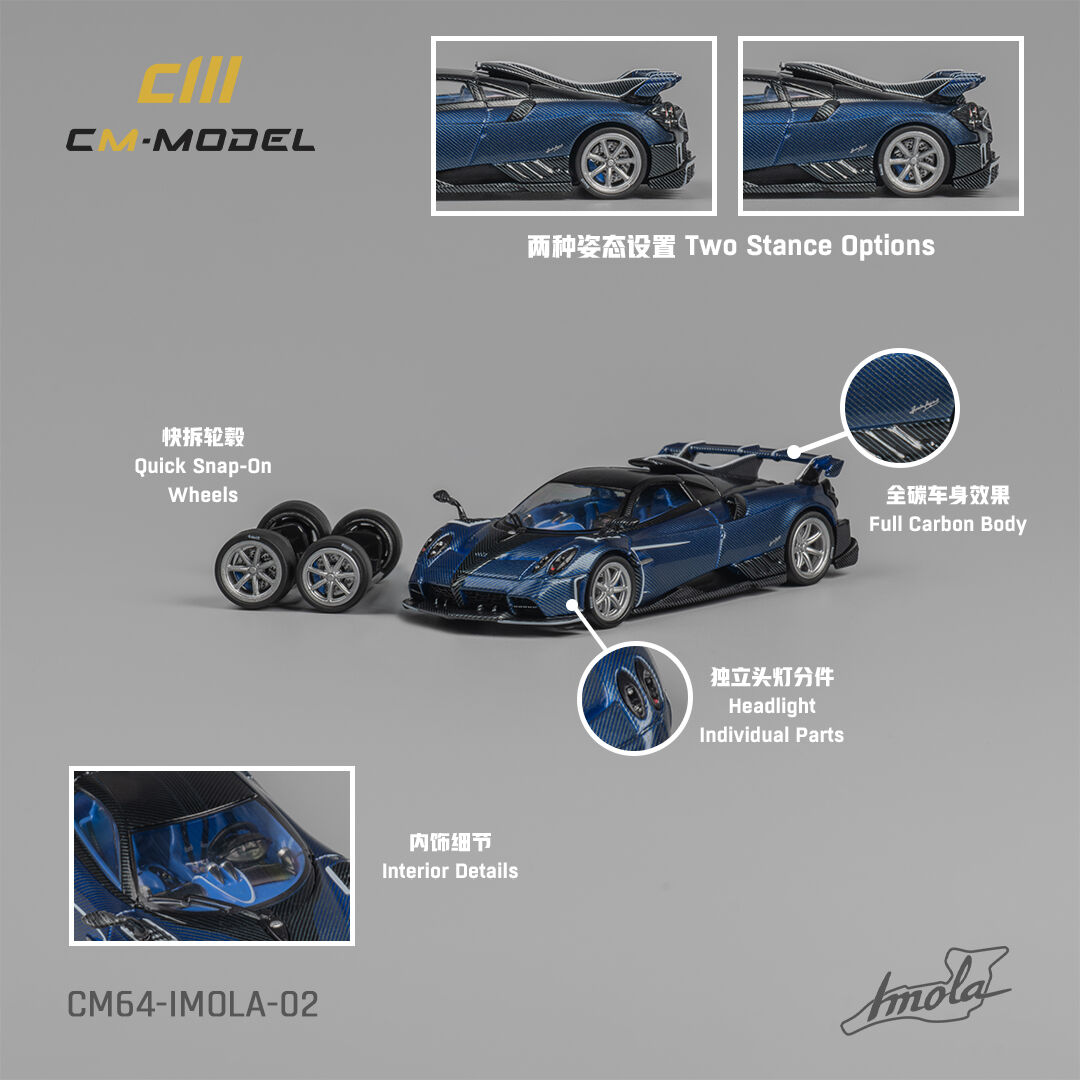 CMModel 1:64 Pagani lmola Blue Carbon